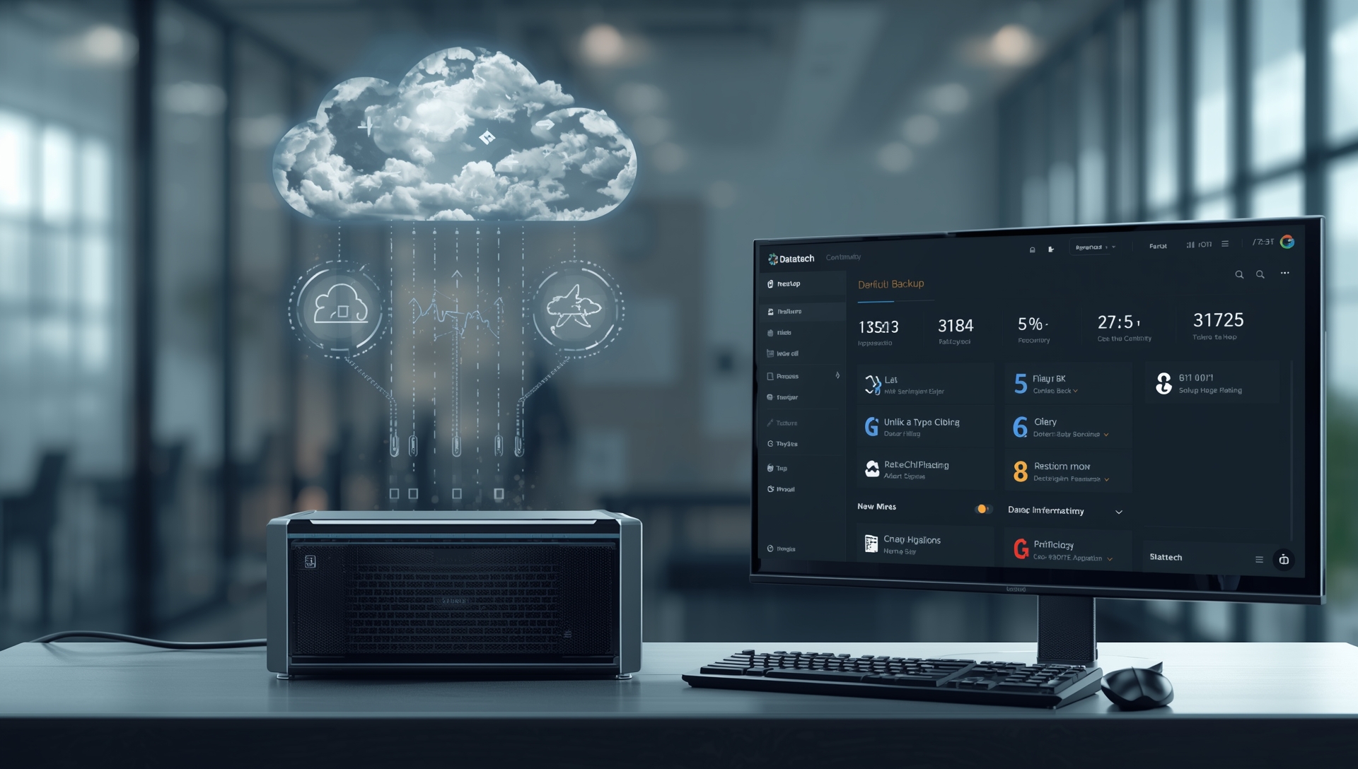 Datatech Solutions cloud backup dashboard showing real-time RPO and RTO status for Perth business servers